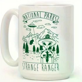1pc STRANGE RANGER White 11 Ounce Ceramic Coffee Mug 11 Oz Coffe Mug Fall Coffee Travel Mug camping
