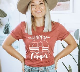 Happy Camper T-shirt, Family Camper Shirt, Birthday Party Gift, Camping Shirt, Travel Tshirt, Adventure Top, Camp Life Gift, Gift For Mom (size: medium)