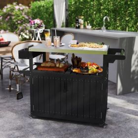 Camping Cart, Grill Cart, Outdoor Bar Cart (Color: as picture)