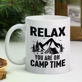 1pc, Camping Mug, Camper Wedding Gift, Adventure Coffee Mug, Camp Mug Mountain, Glamping Groomsman Cup, (Color: White)