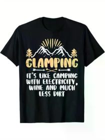 Glamping Like Camping Funny Camper Glamper Women Girls Boys GirlsT-Shirt, 100% Cotton, Halloween Thanksgiving Christmas Gift (Color: black, size: XXL)